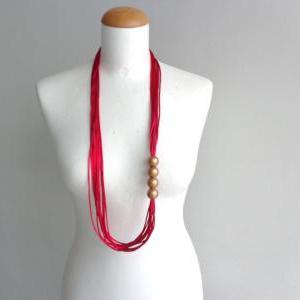 Red Gold Pearl Necklace