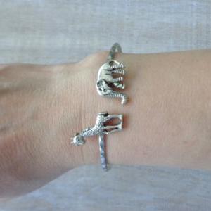 Giraffe Cuff Bracelet With An Elephant Wrap Style