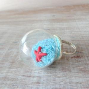 Glass Globe Dome Nautical Ring, Starfish Jewelry