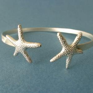 Silver Starfish Bracelet Cuff Wrap Style