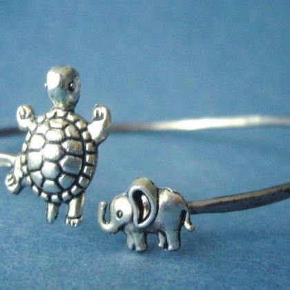 Turtle Bracelet With An Elephant Wrap Style