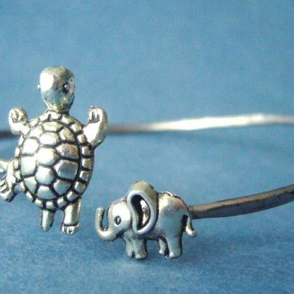 Turtle Bracelet With An Elephant Wrap Style