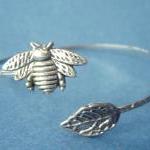Silver Bee Bracelet Wrap Style