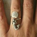 Silver Mermaid Ring, Adjustable Ring, Animal Ring