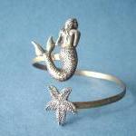 Mermaid Bracelet With A Seashell. Wrap Mermaid..