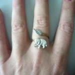 Elephant Wrap Ring, Adjustable Ring, Animal Ring