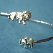lion wrap bracelet with an elephant