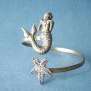 mermaid bracelet with a seashell. wrap mermaid jewelry