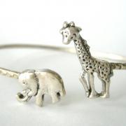 Giraffe cuff bracelet with an elephant wrap style