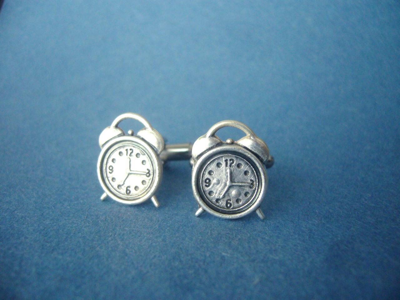 Clock Cufflinks Men's Cufflinks Silver Cufflinks Men's Accessories Men's Gifts