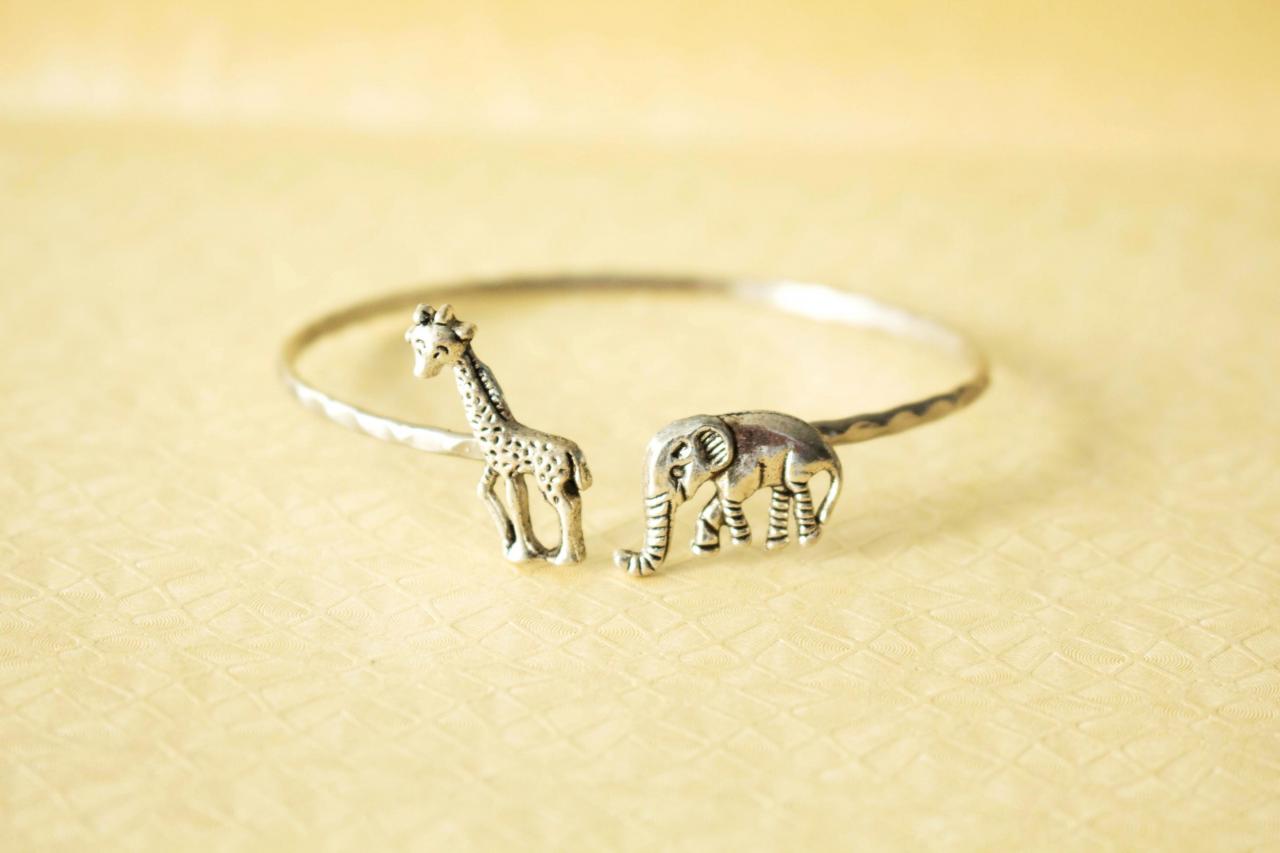 Giraffe Cuff Bracelet With An Elephant Wrap Style