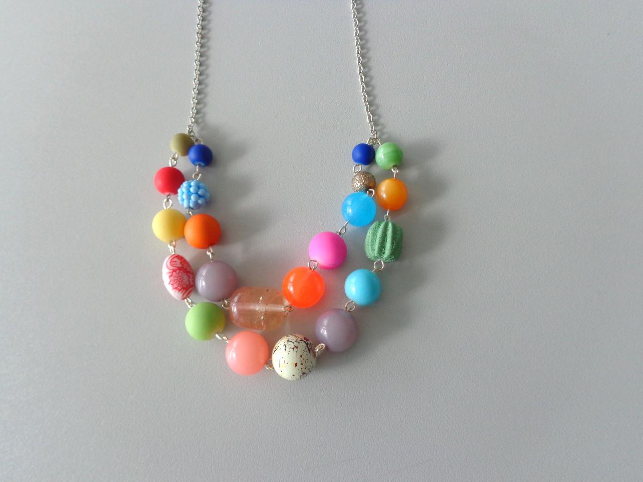 Candy Necklace, Chunky Colorful Jewelry