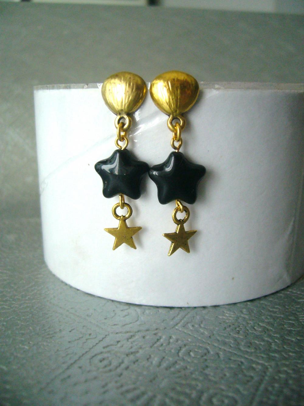 Black Star Earrings